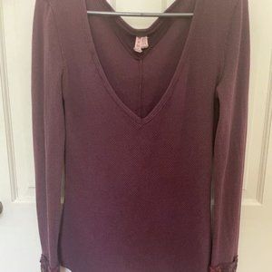 Free People Long Sleeved Cuff Tee